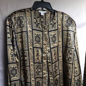 Beautiful gold and black Susan Hutton blouse